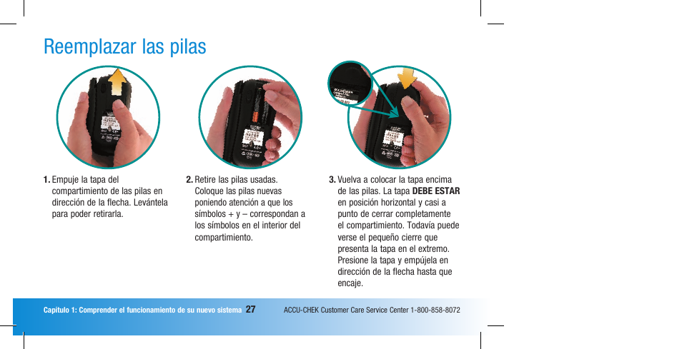 Reemplazar las pilas | Accu-Chek Compact Plus User Manual | Page 125 / 196