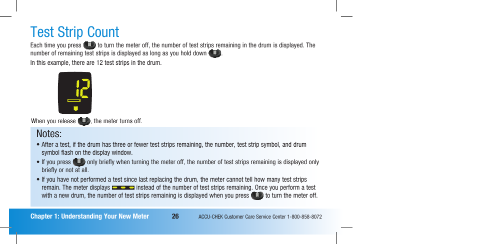 Test strip count | Accu-Chek Compact Plus User Manual | Page 28 / 196