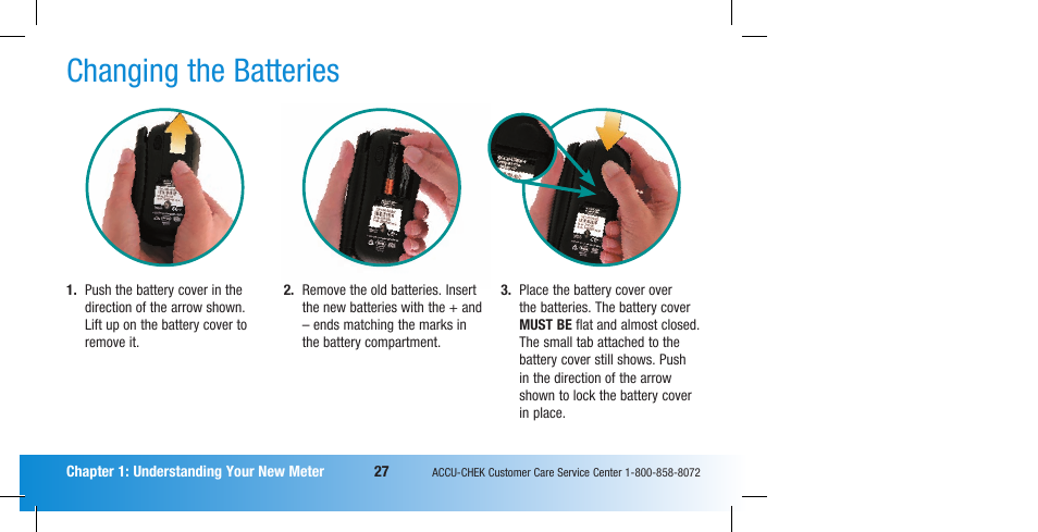 Changing the batteries | Accu-Chek Compact Plus User Manual | Page 29 / 196