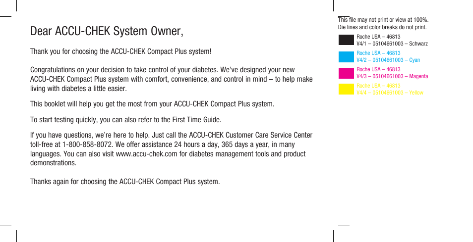 Dear accu-chek system owner | Accu-Chek Compact Plus User Manual | Page 3 / 196
