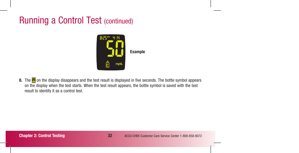 Running a control test, Continued) | Accu-Chek Compact Plus User Manual | Page 34 / 196