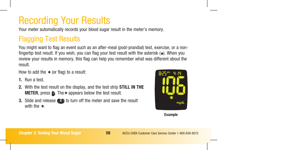 Recording your results, Flagging test results | Accu-Chek Compact Plus User Manual | Page 61 / 196