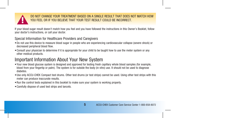 Important information about your new system | Accu-Chek Compact Plus User Manual | Page 7 / 196