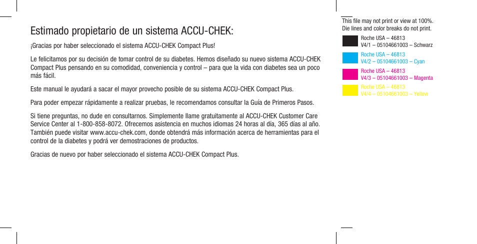 Estimado propietario de un sistema accu-chek | Accu-Chek Compact Plus User Manual | Page 99 / 196