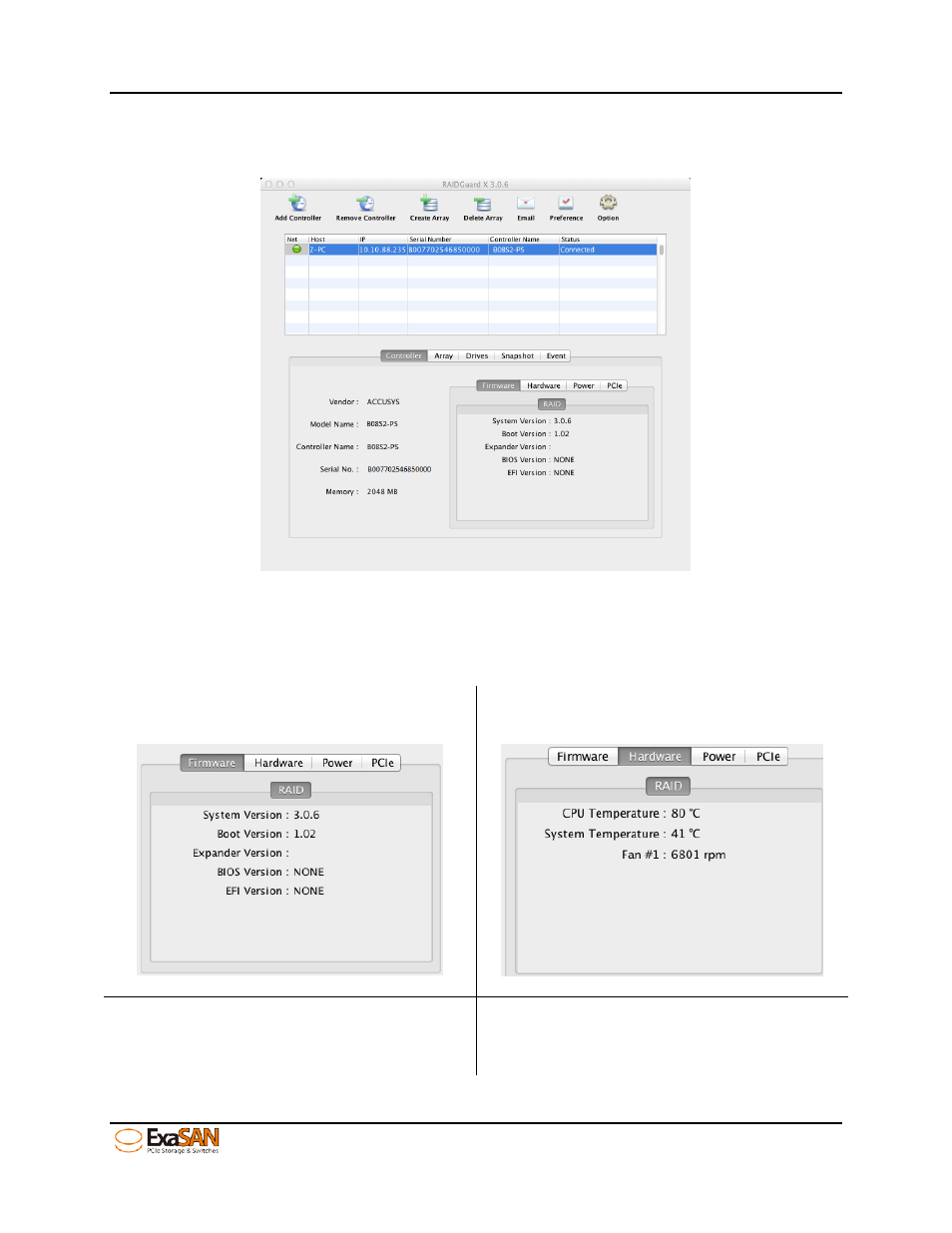 4 controller info, Controller info, Figure 52: gui “controller info | Accusys ExaSAN B08S2-PS User Manual | Page 66 / 103