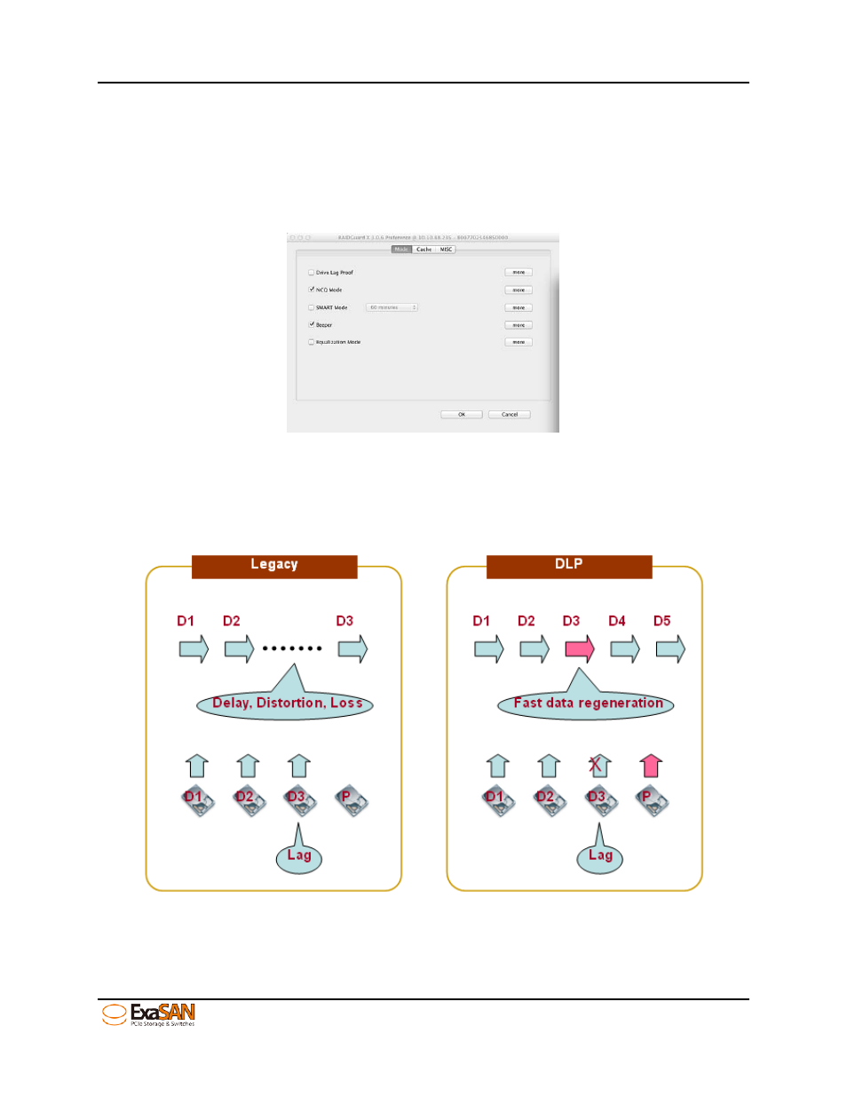 7 preference setting, 1 mode, Preference setting | Mode, Figure 58: gui “mode setting, Figure 59: dlp concept | Accusys ExaSAN B08S2-PS User Manual | Page 71 / 103
