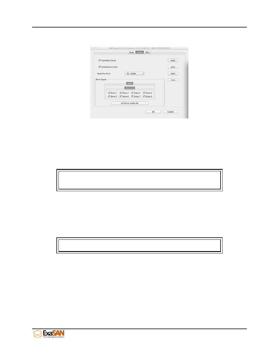 2 cache, Cache, Figure 62: gui “cache | Accusys ExaSAN B08S2-PS User Manual | Page 74 / 103