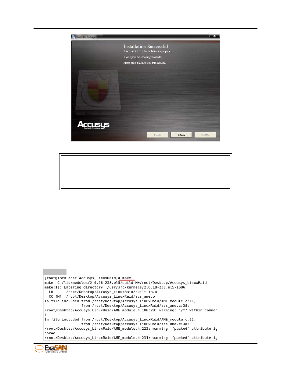 2 installing on linux, Installing on linux | Accusys ExaSAN SW16 User Manual | Page 42 / 104