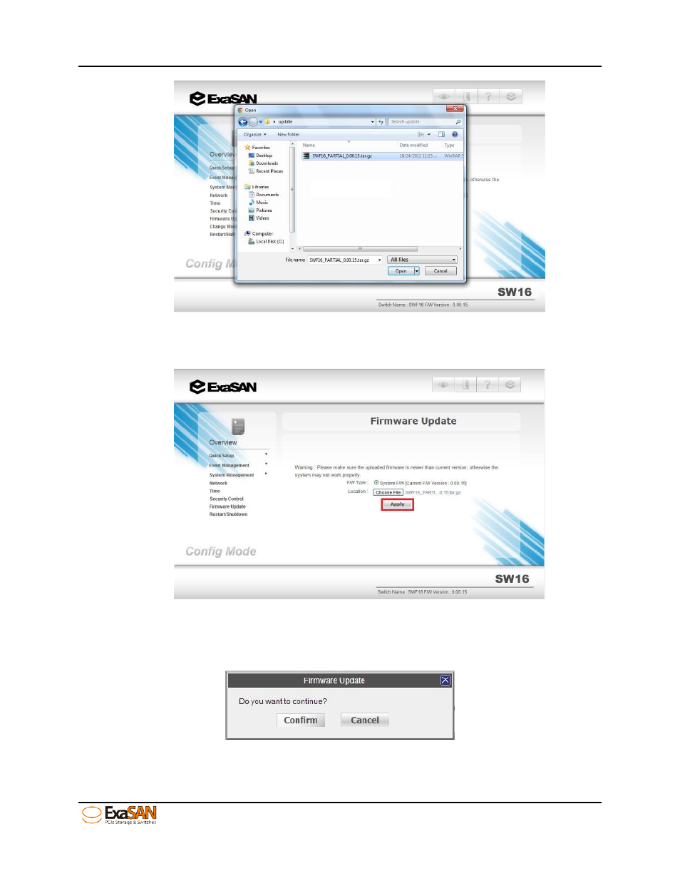 Figure 60: clicking “apply | Accusys ExaSAN SW16 User Manual | Page 62 / 104