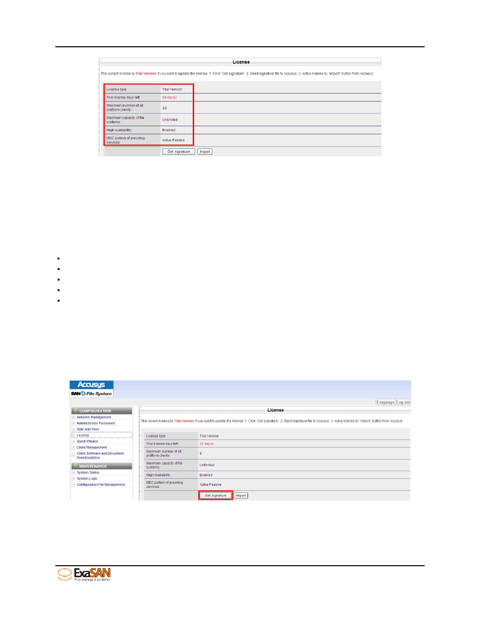 2 get official license for more clients, Get official license for more clients | Accusys ExaSAN SW16 User Manual | Page 70 / 104