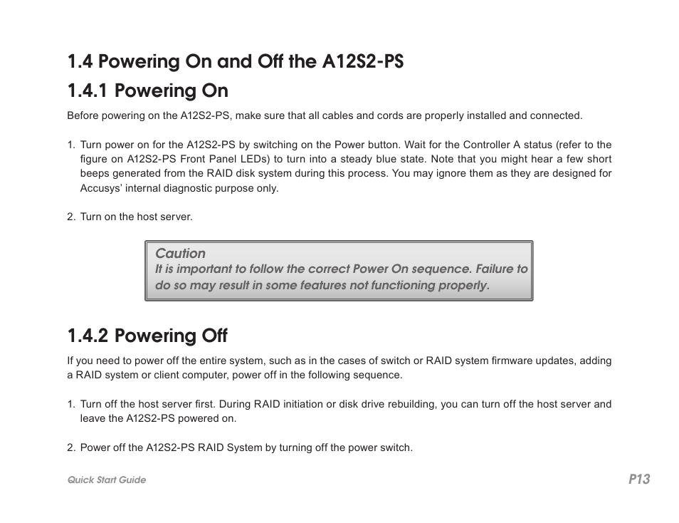 2 powering off | Accusys ExaSAN A12S2-PS User Manual | Page 17 / 32