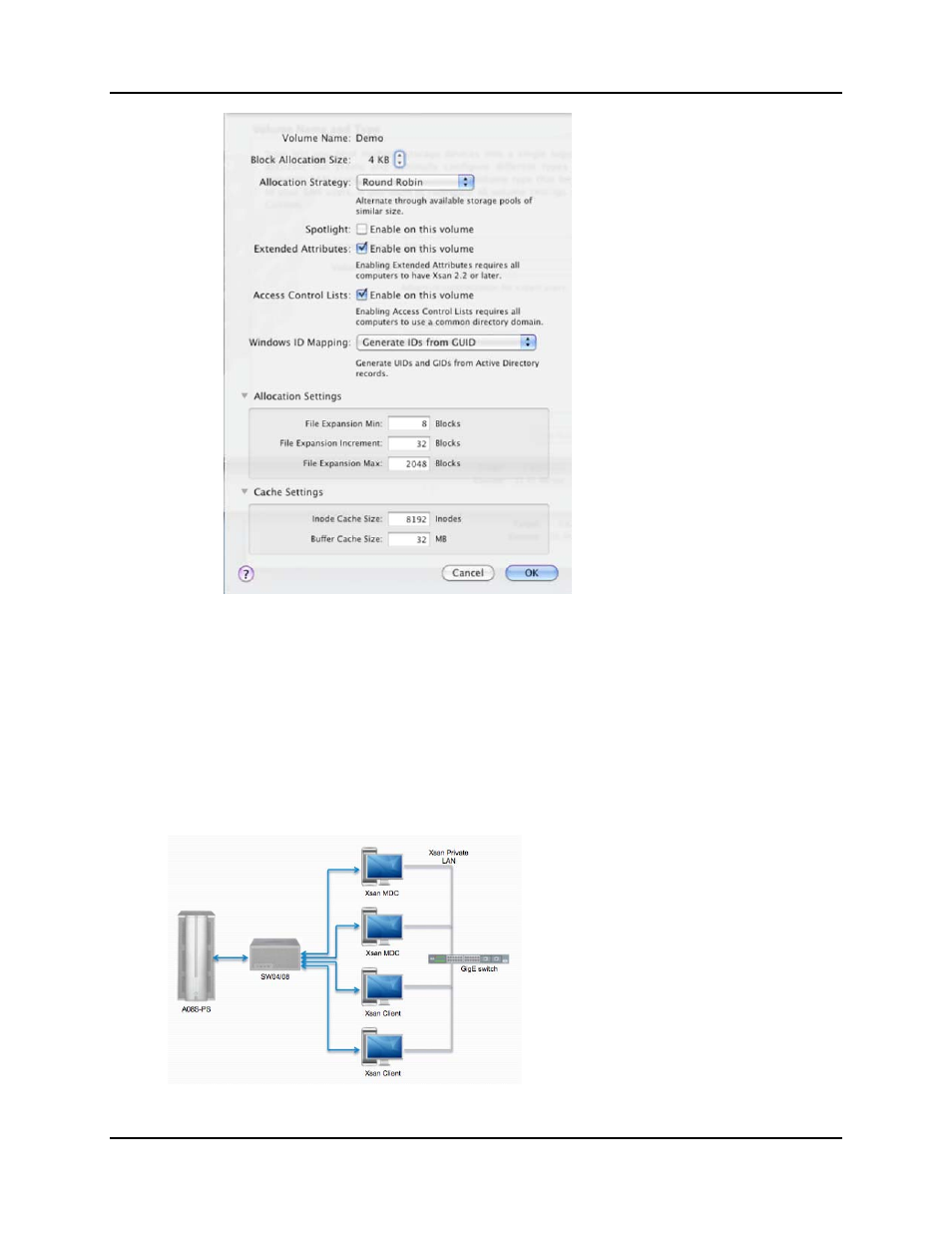 7 a sample xsan volume configuration, A sample xsan volume configuration -15 | Accusys ExaSAN SW-08 User Manual | Page 66 / 89