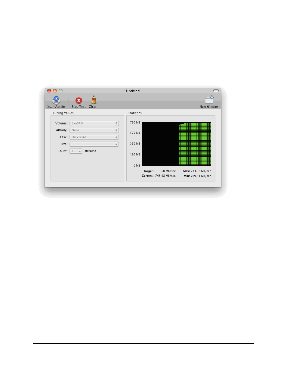 3 measuring the total xsan volume bandwidth, 8 managing xsan clients, 1 adding an xsan client | Measuring the total xsan volume bandwidth -23, Managing xsan clients -23, Adding an xsan client -23 | Accusys ExaSAN SW-08 User Manual | Page 74 / 89