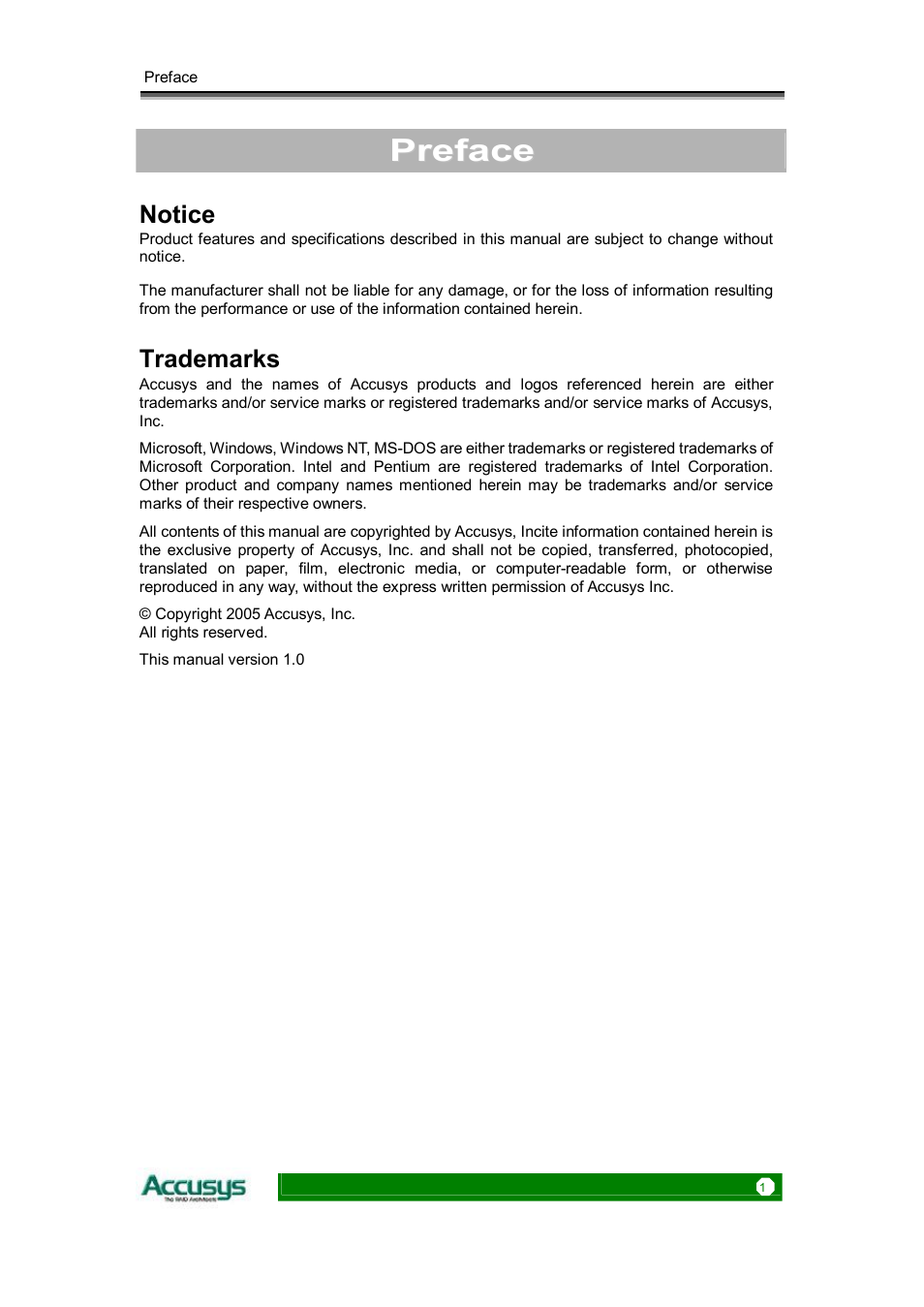 Accusys ACS-76510 User Manual | 34 pages