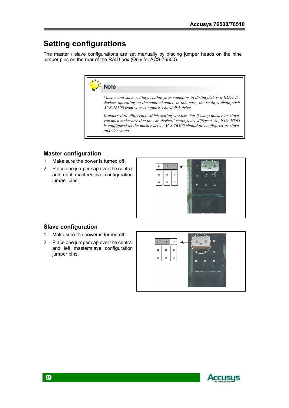 Setting configurations | Accusys ACS-76510 User Manual | Page 18 / 34