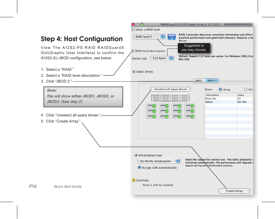 Step 4: host configuration | Accusys ExaSAN A12S2-SJ User Manual | Page 16 / 24