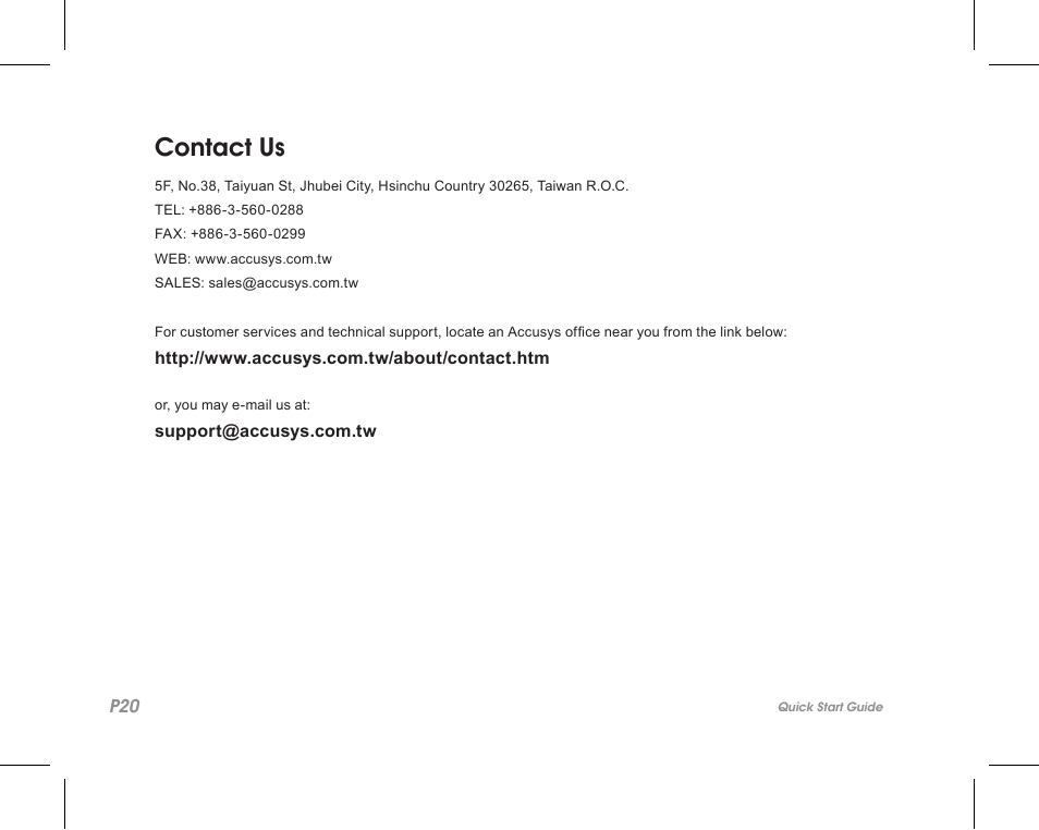 Contact us | Accusys ExaSAN A12S2-SJ User Manual | Page 22 / 24