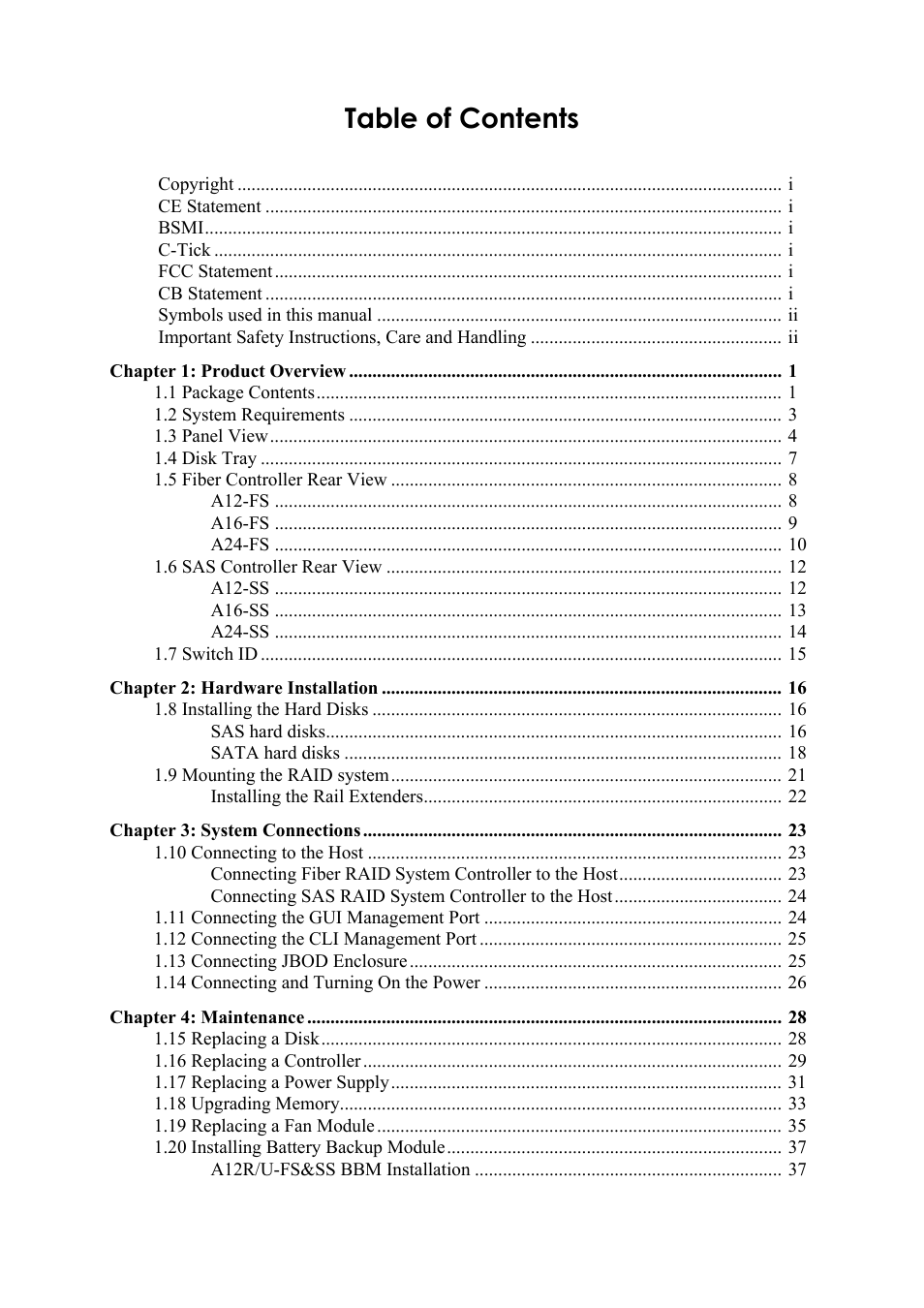 Accusys ExaRAID A24U-SS User Manual | Page 3 / 53