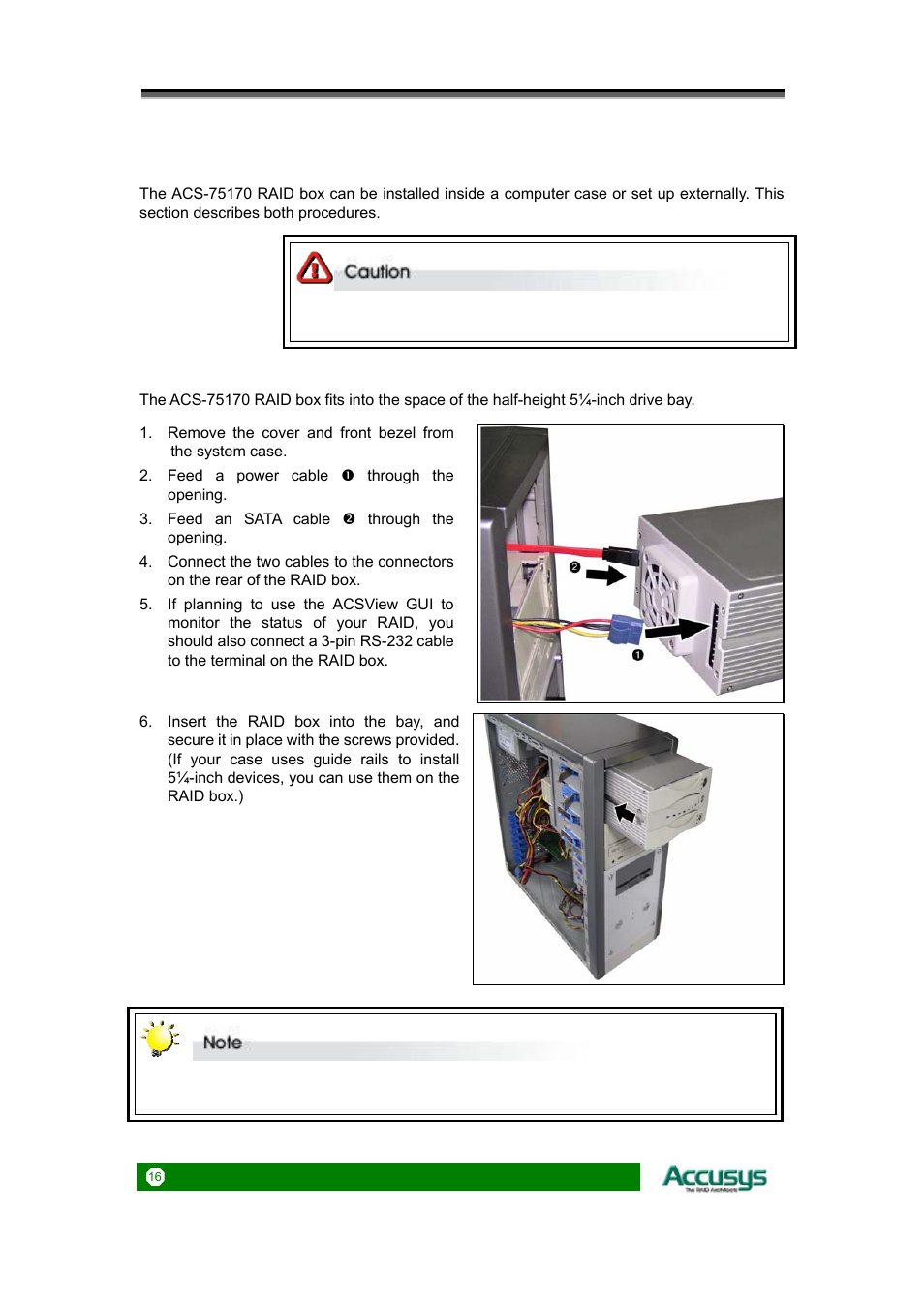 Mounting raid box | Accusys ACS-75170 User Manual | Page 16 / 29