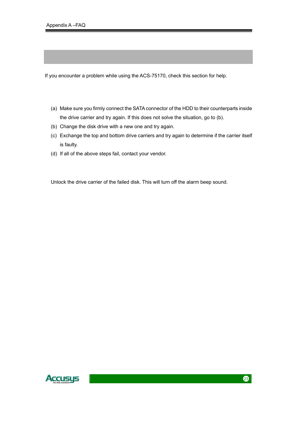 Accusys ACS-75170 User Manual | Page 23 / 29