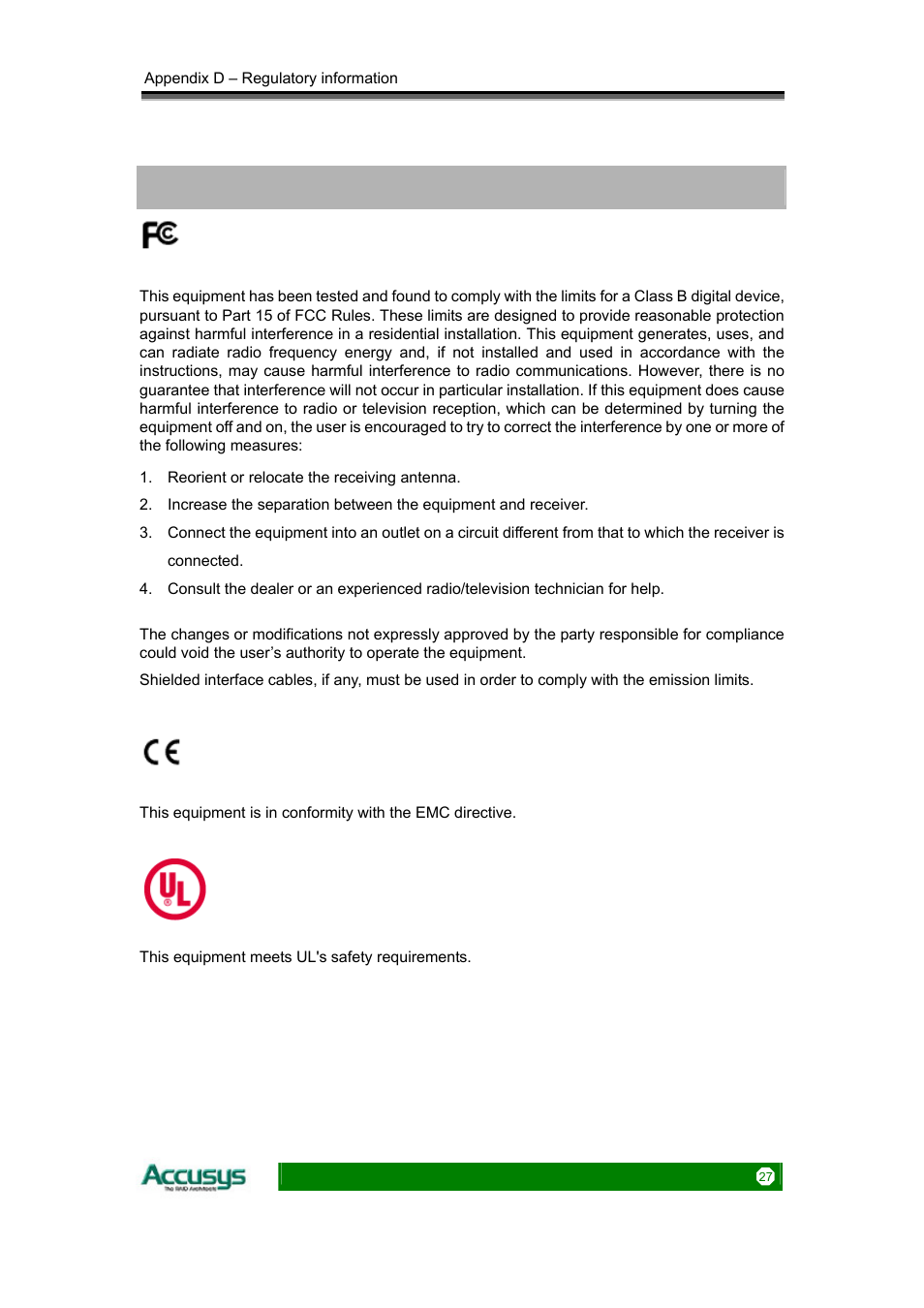 Accusys ACS-75170 User Manual | Page 27 / 29