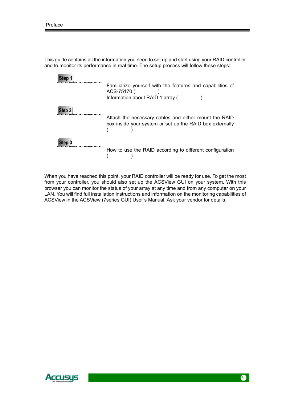 Using this manual | Accusys ACS-75170 User Manual | Page 3 / 29