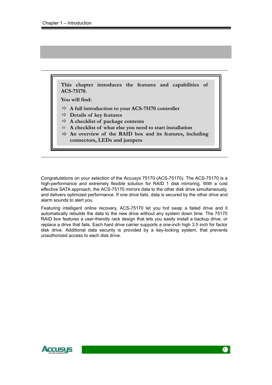 Accusys ACS-75170 User Manual | Page 7 / 29