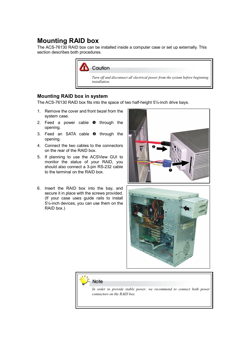 Mounting raid box | Accusys ACS-76130 User Manual | Page 17 / 31