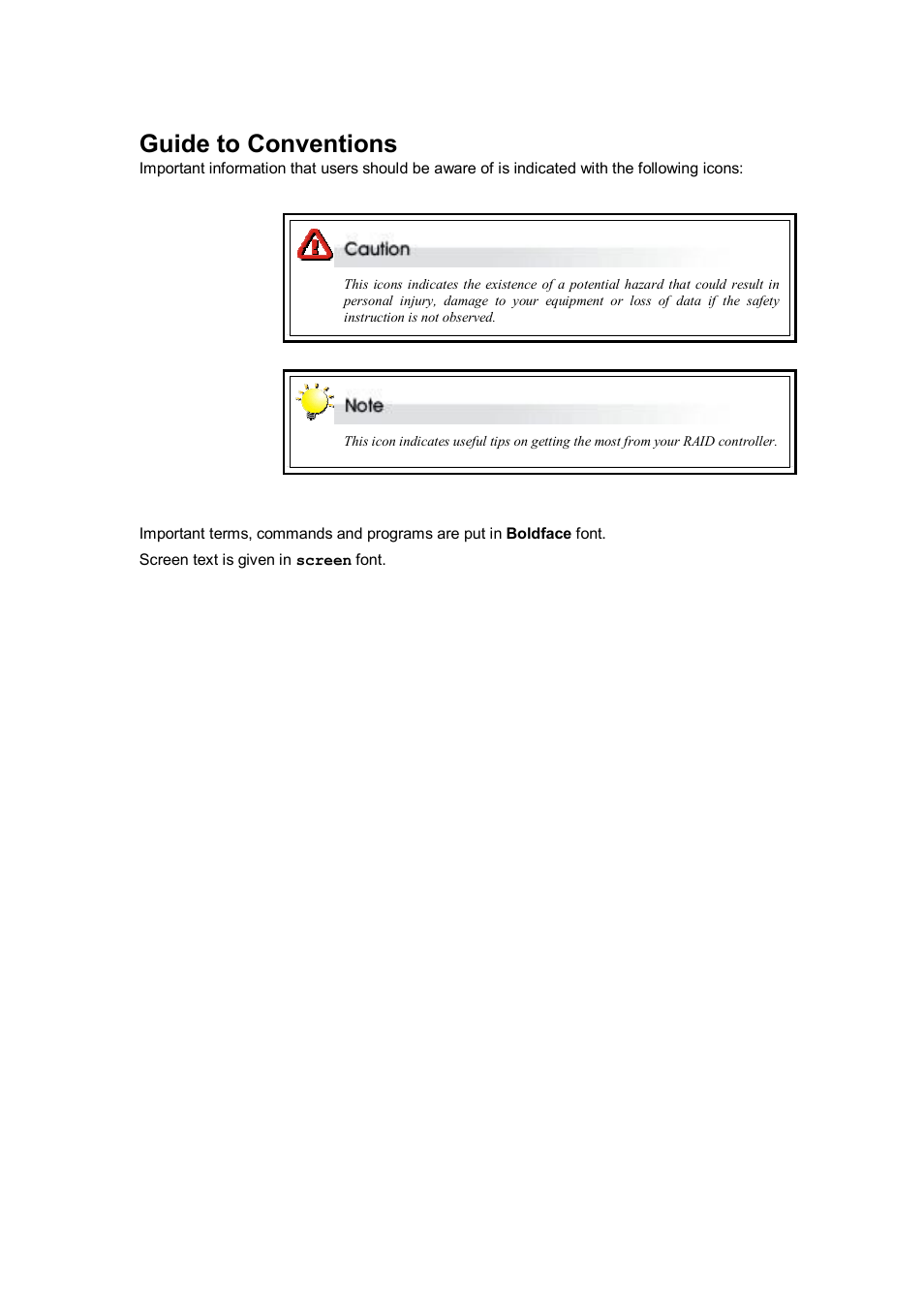 Guide to conventions | Accusys ACS-76130 User Manual | Page 4 / 31