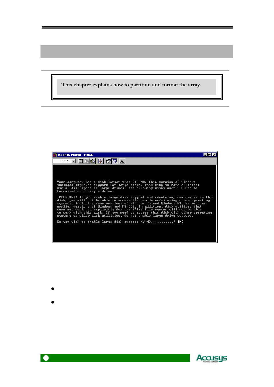 Partitioning the array | Accusys ACS-7630 User Manual | Page 26 / 34