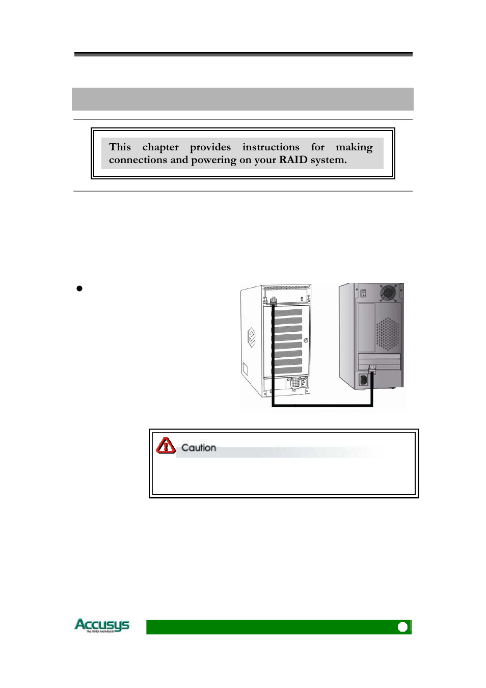 Chapter 5 connections, Connecting to the host server, Connections | Chapter 5 | Accusys ExaSAN A08S-PS User Manual | Page 23 / 38