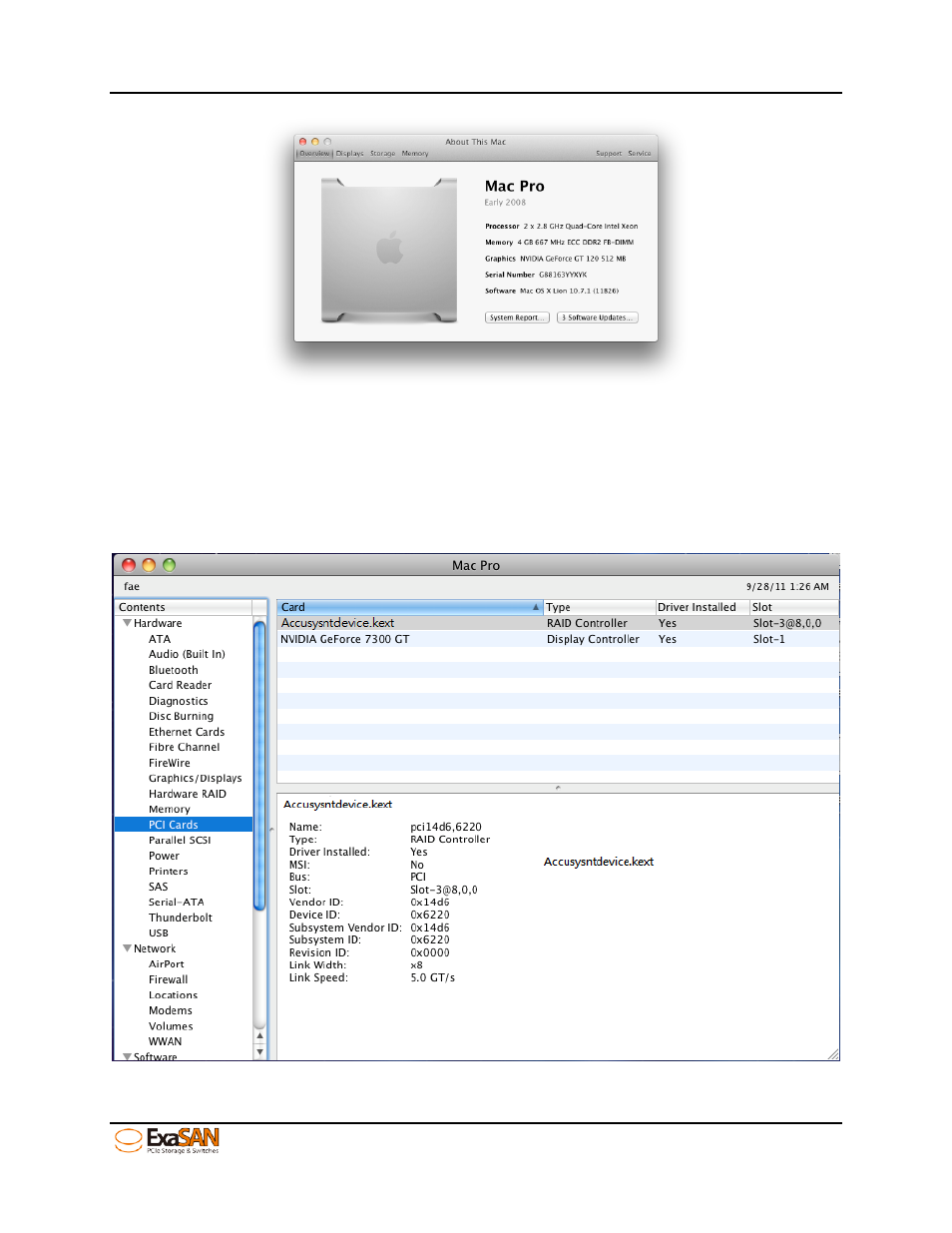 Figure 35: more info about this mac, Figure 36: mac pro info | Accusys ExaSAN SWF16 User Manual | Page 46 / 107