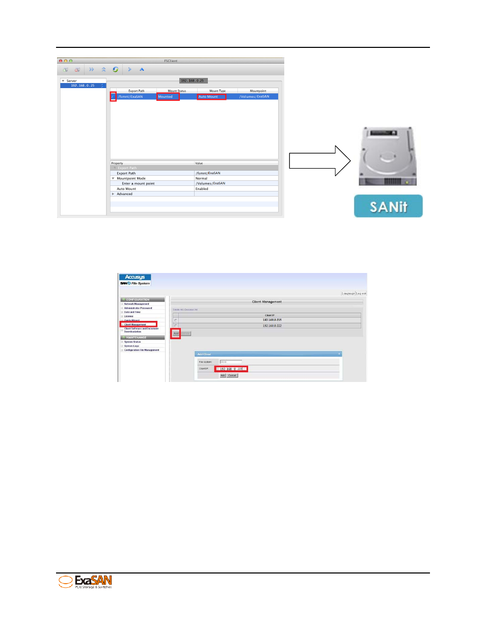 4 linux clients, Linux clients | Accusys ExaSAN SWF16 User Manual | Page 94 / 107