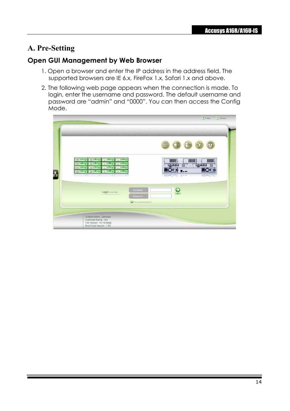 A. pre-setting | Accusys ExaRAID A16U-IS User Manual | Page 16 / 40