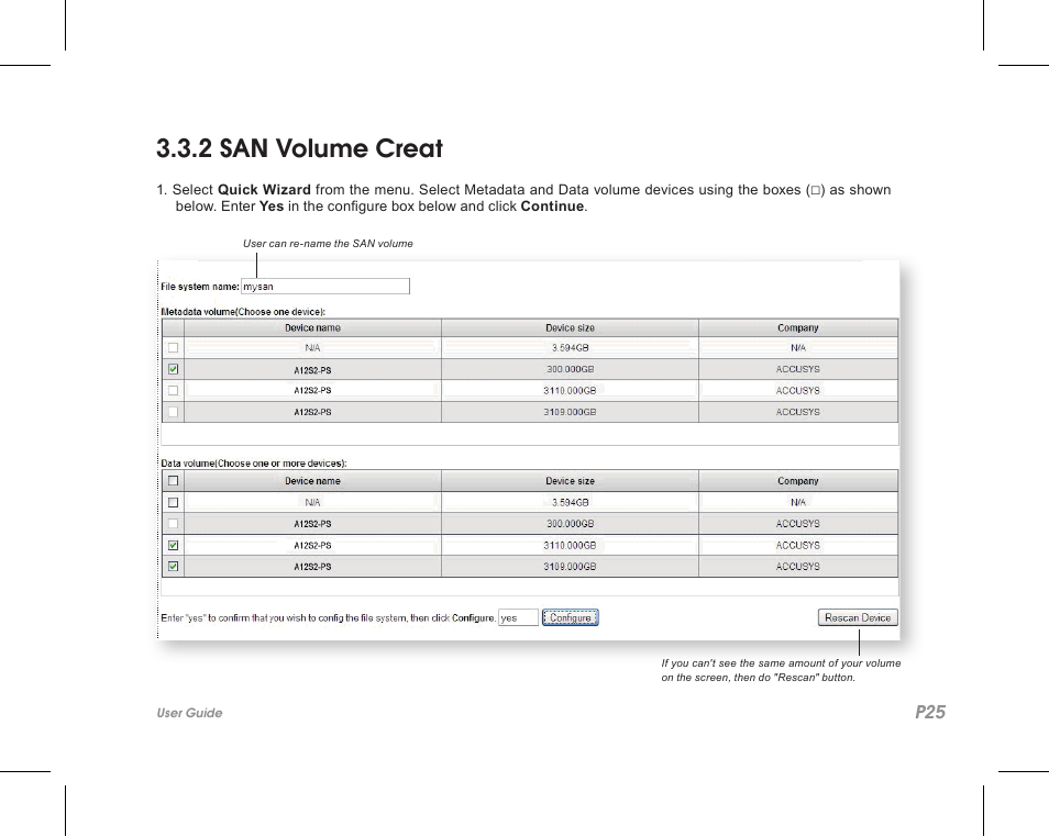 2 san volume creat | Accusys ExaSAN SW08-Q4 User Manual | Page 27 / 44