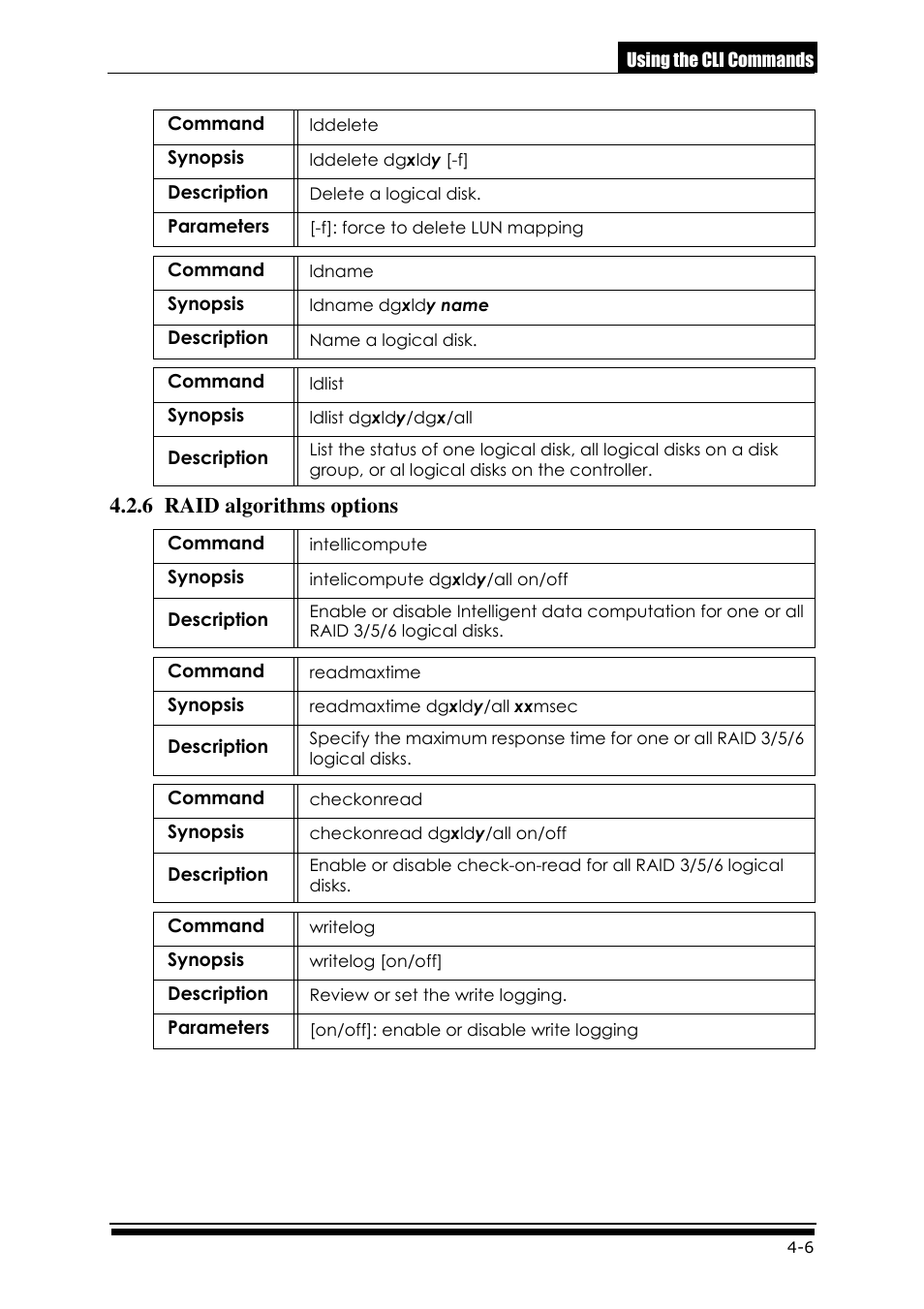 6 raid algorithms options | Accusys ExaRAID GUI User Manual | Page 137 / 369