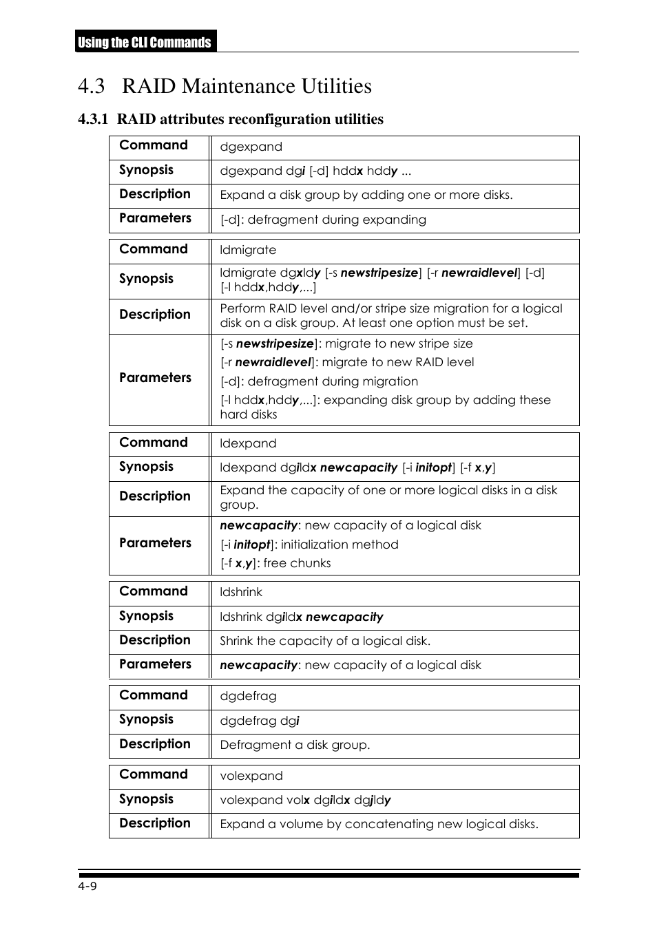 3 raid maintenance utilities, 1 raid attributes reconfiguration utilities | Accusys ExaRAID GUI User Manual | Page 140 / 369