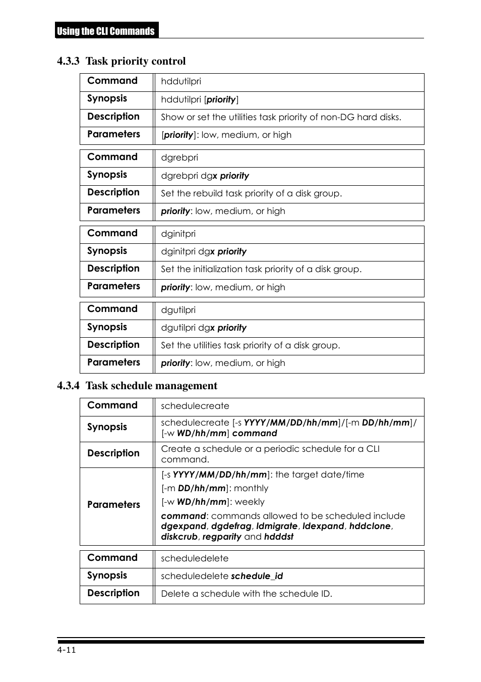 3 task priority control, 4 task schedule management | Accusys ExaRAID GUI User Manual | Page 142 / 369