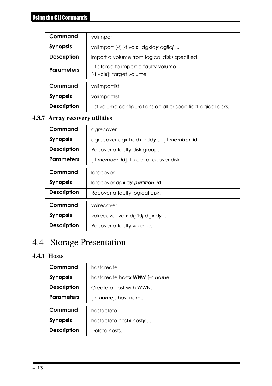 7 array recovery utilities, 4 storage presentation, 1 hosts | Accusys ExaRAID GUI User Manual | Page 144 / 369