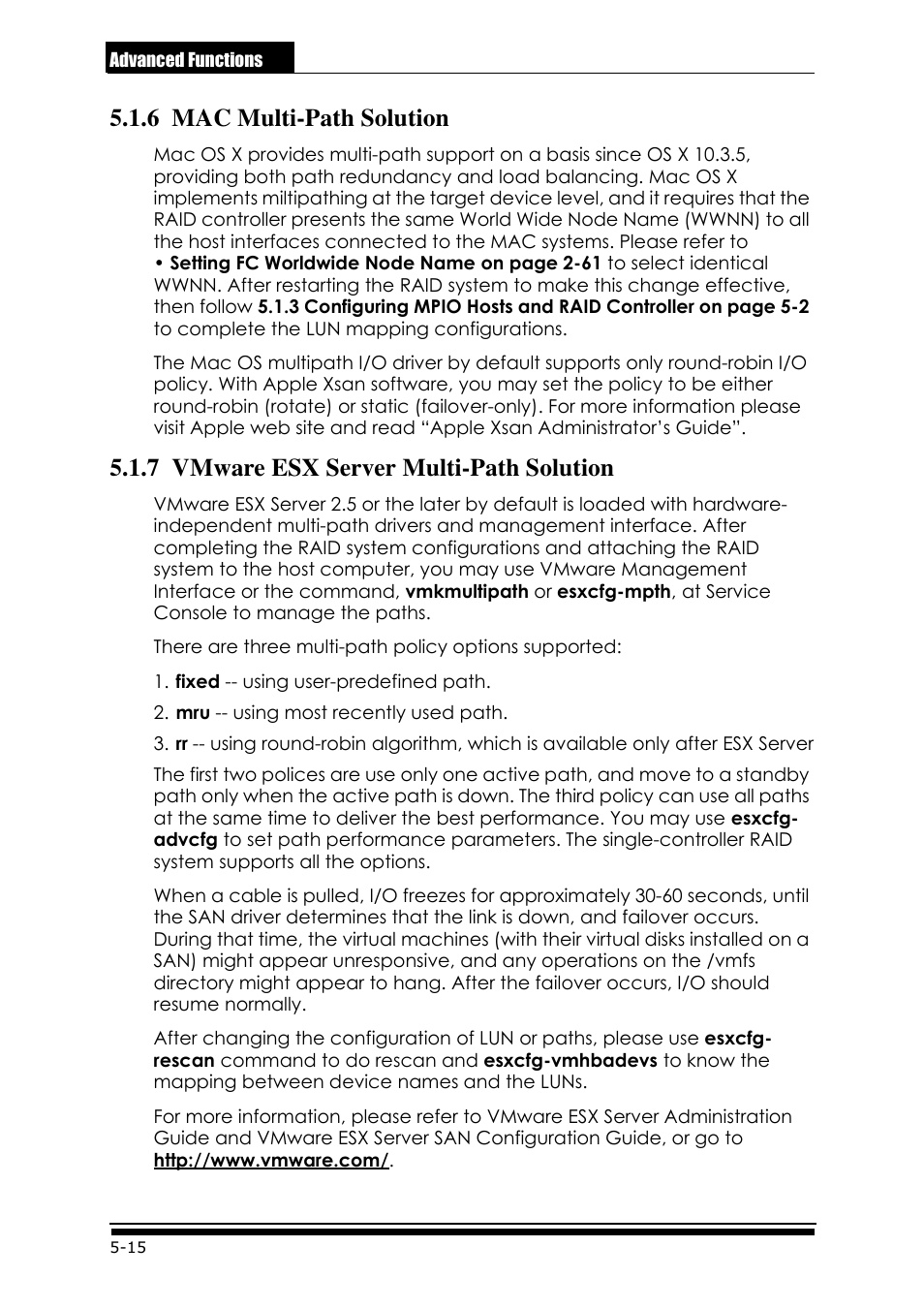 6 mac multi-path solution, 7 vmware esx server multi-path solution | Accusys ExaRAID GUI User Manual | Page 188 / 369