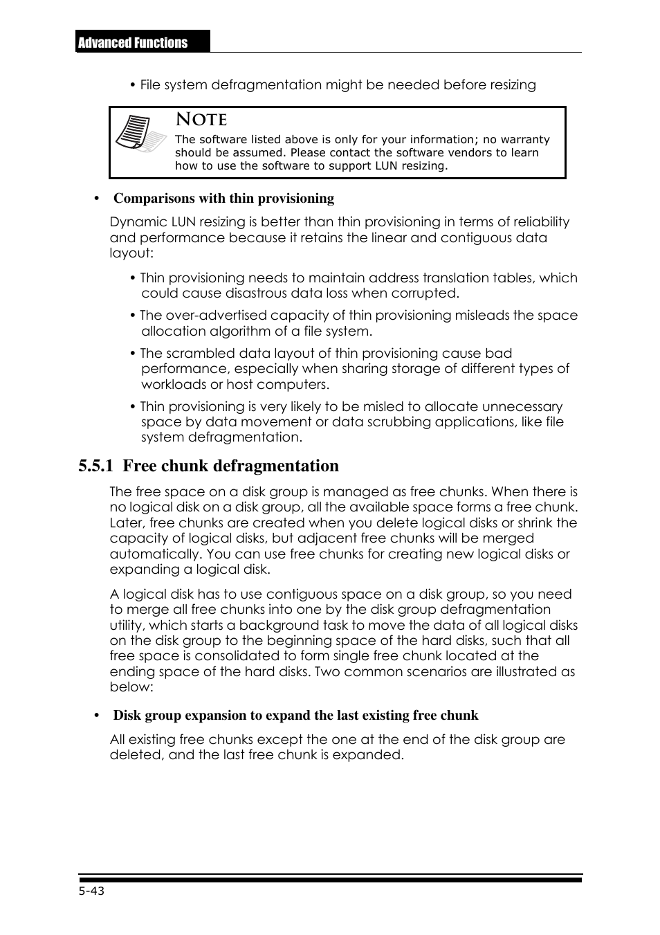1 free chunk defragmentation | Accusys ExaRAID GUI User Manual | Page 216 / 369