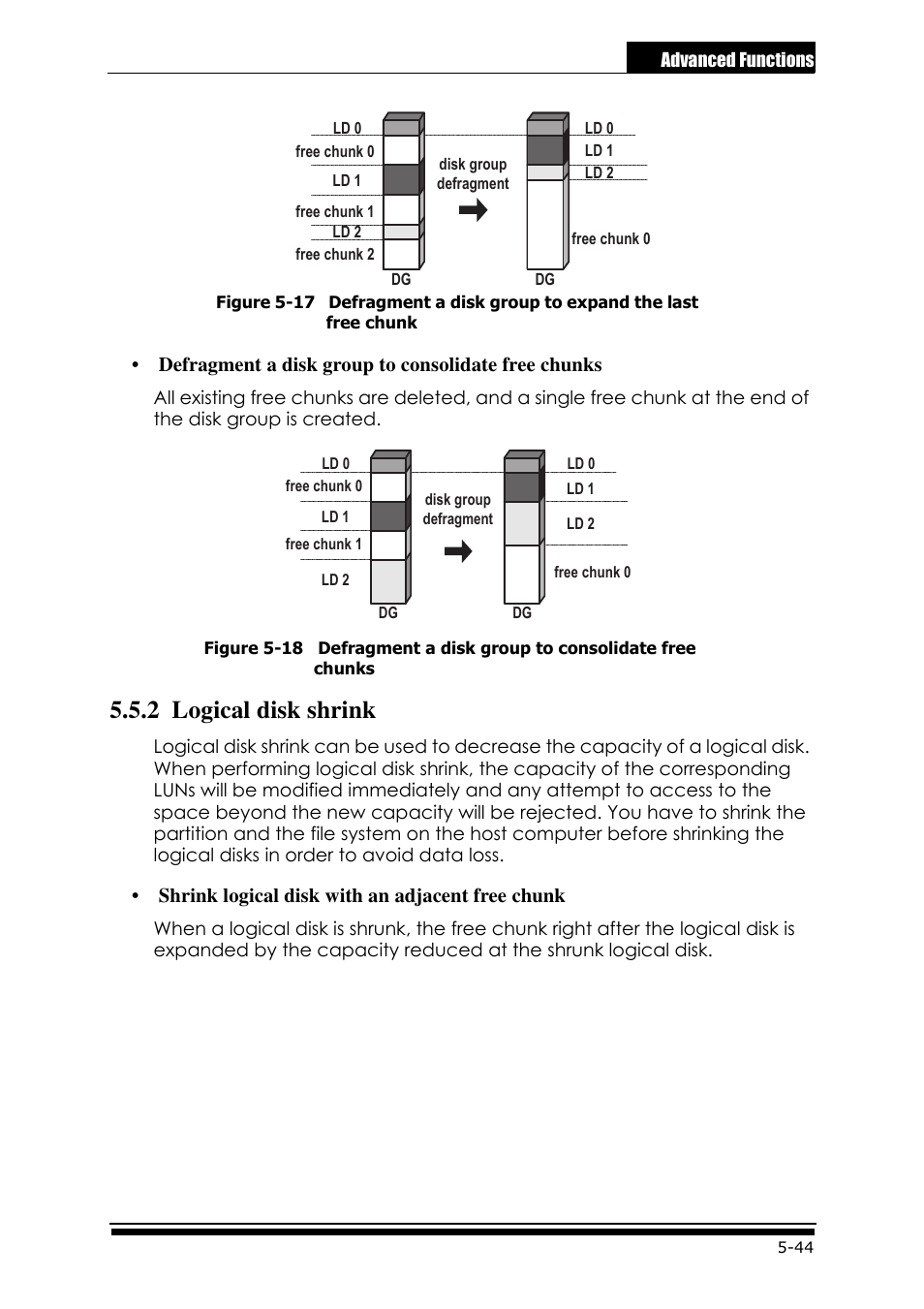 2 logical disk shrink | Accusys ExaRAID GUI User Manual | Page 217 / 369