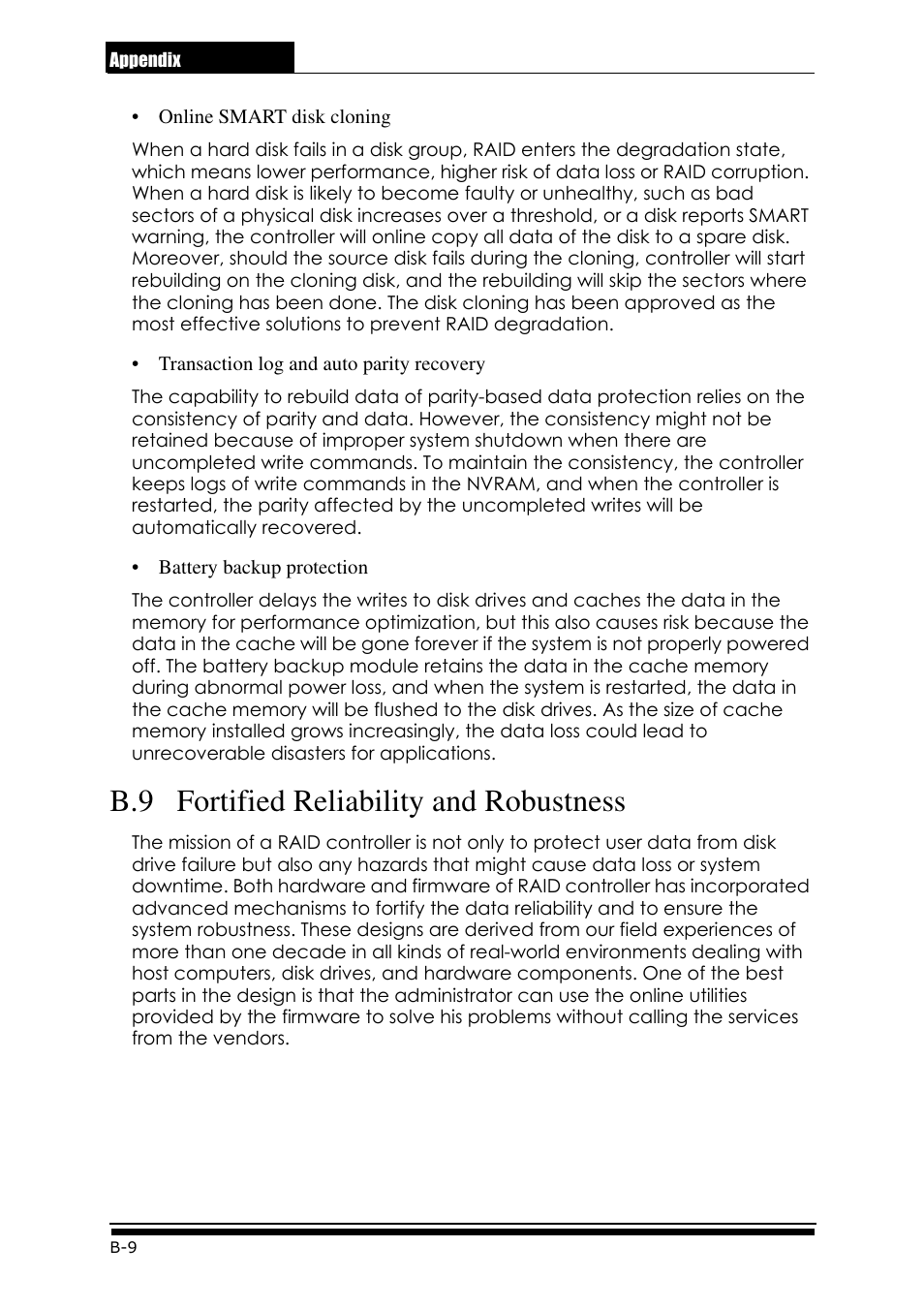 B.9 fortified reliability and robustness | Accusys ExaRAID GUI User Manual | Page 278 / 369
