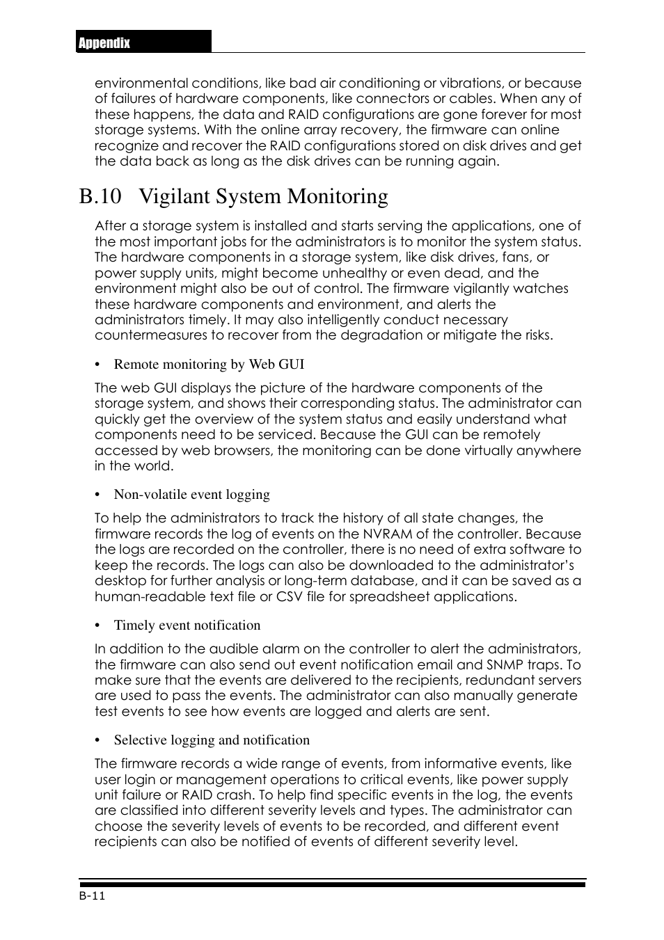 B.10 vigilant system monitoring | Accusys ExaRAID GUI User Manual | Page 280 / 369