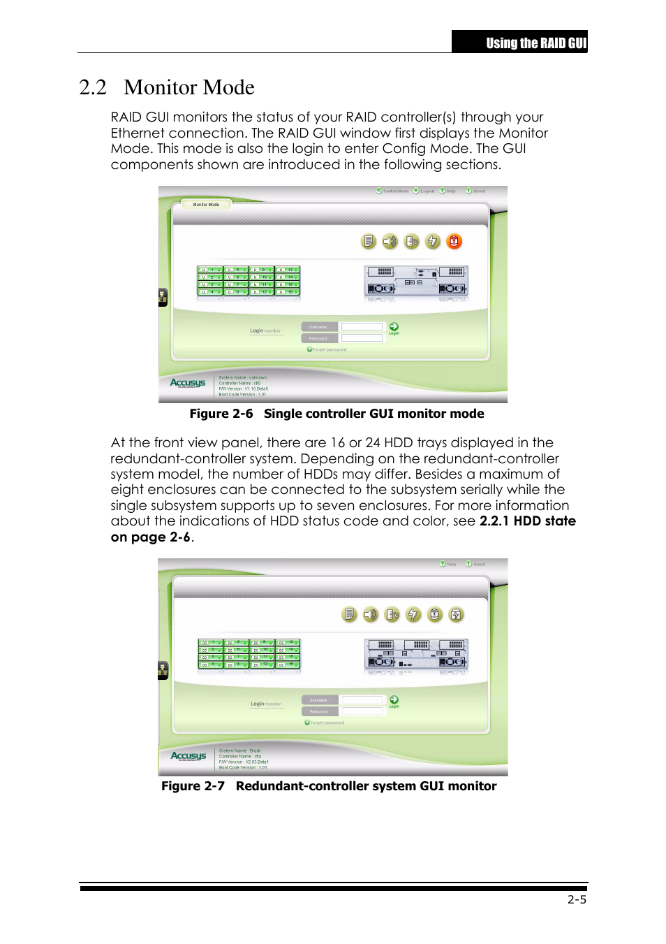 2 monitor mode | Accusys ExaRAID GUI User Manual | Page 45 / 369