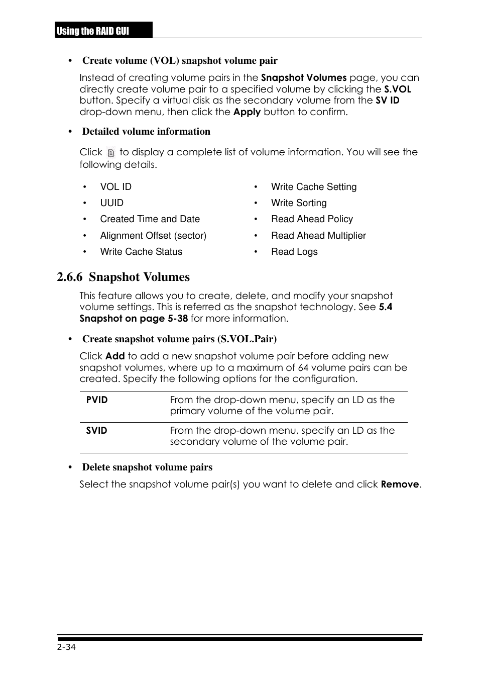 6 snapshot volumes | Accusys ExaRAID GUI User Manual | Page 74 / 369