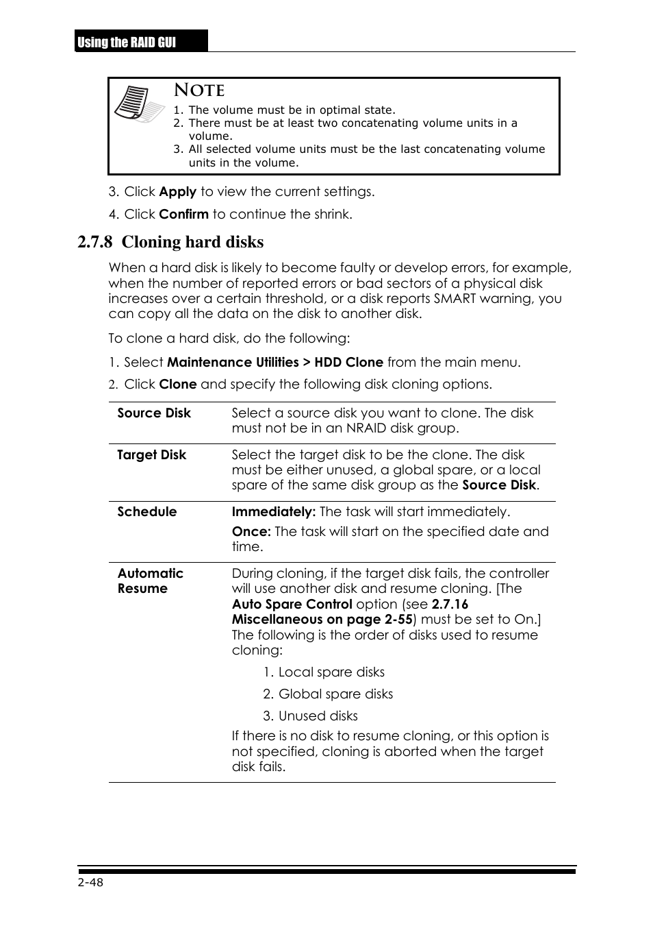 8 cloning hard disks | Accusys ExaRAID GUI User Manual | Page 88 / 369