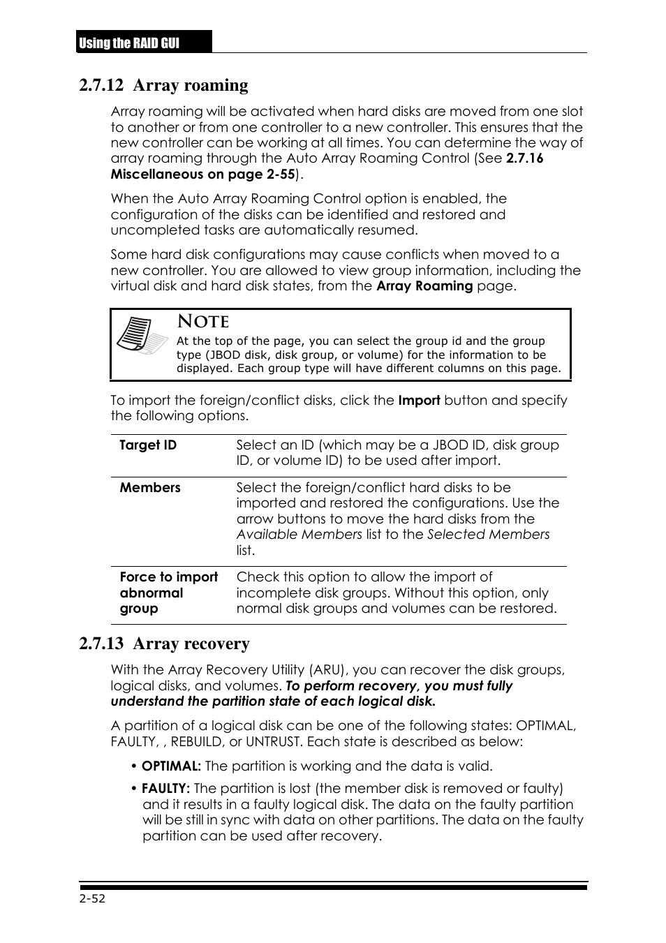 12 array roaming, 13 array recovery | Accusys ExaRAID GUI User Manual | Page 92 / 369