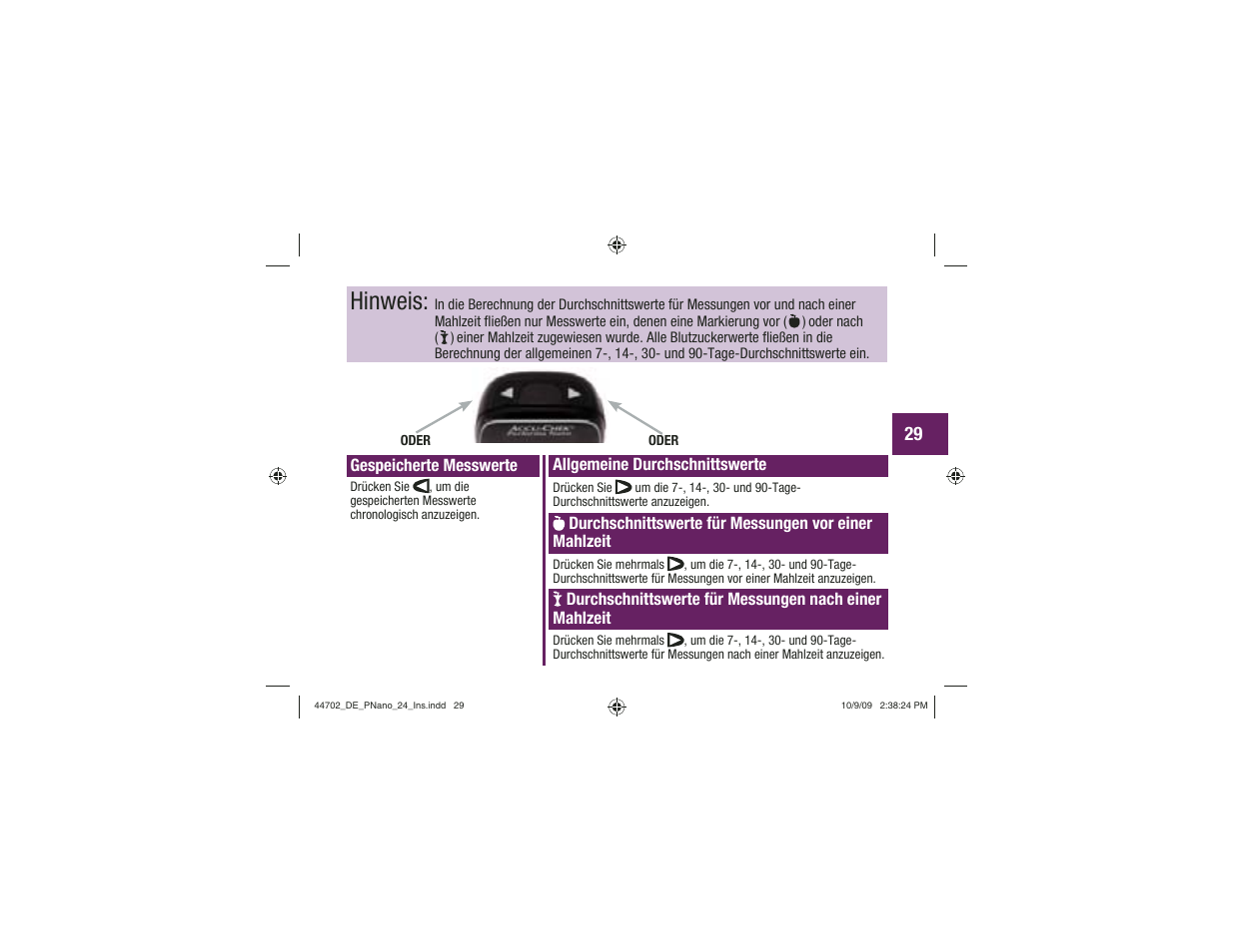 Hinweis | Акку-Чек Перформа Нано User Manual | Page 113 / 332