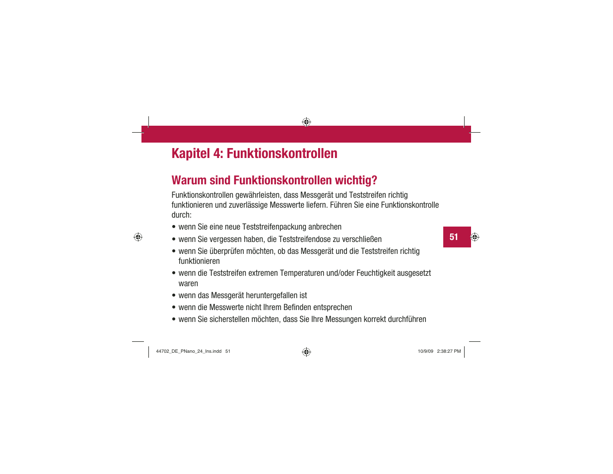 Kapitel 4: funktionskontrollen, Warum sind funktionskontrollen wichtig | Акку-Чек Перформа Нано User Manual | Page 135 / 332